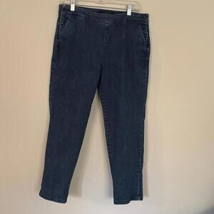 Talbots Petite Blue Slight Stretch Button Up Denim Jeans Basic Capsule Minimal